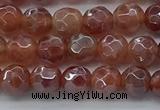 CAA3508 15.5 inches 4mm faceted round AB-color fire agate beads