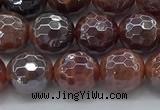 CAA3510 15.5 inches 8mm faceted round AB-color fire agate beads