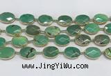 CAA3526 7.5 inches 13*18mm faceted oval grass agate beads