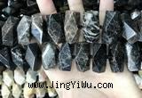 CAA3718 13*26mm - 15*30mm faceted nuggets chrysanthemum agate beads