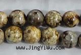 CAA396 15.5 inches 14mm round fire crackle agate beads wholesale