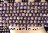 CAA4001 15.5 inches 6mm round purple crazy lace agate beads
