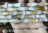 CAA4166 15.5 inches 10*30mm rice line agate beads wholesale