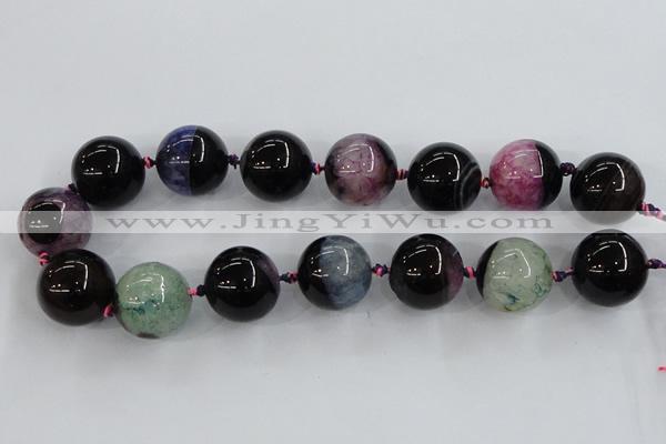 CAA417 15.5 inches 24mm round agate druzy geode gemstone beads