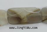 CAA421 15.5 inches 20*40mm faceted rectangle agate druzy geode beads