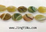 CAA4306 15.5 inches 32*40mm twisted oval line agate beads