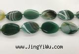 CAA4307 15.5 inches 30*40mm twisted oval line agate beads