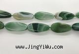 CAA4314 15.5 inches 25*50mm twisted oval line agate beads