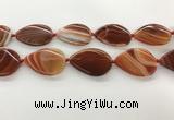 CAA4320 15.5 inches 30*40mm twisted oval line agate beads