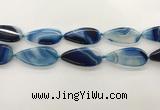 CAA4325 15.5 inches 25*50mm flat teardrop line agate beads