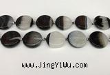 CAA4350 15.5 inches 25mm flat round agate druzy geode beads