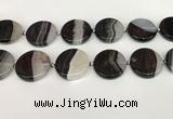 CAA4351 15.5 inches 30mm flat round agate druzy geode beads
