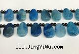 CAA4364 Top drilled 20*30mm freeform dragon veins agate beads