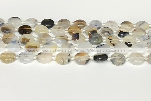 CAA4384 15.5 inches 14mm flat round Montana agate beads