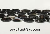 CAA4399 15.5 inches 16*30mm rectangle black banded agate beads