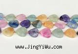 CAA4417 15.5 inches 20mm heart agate druzy geode beads