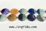 CAA4429 15.5 inches 30mm flat round agate druzy geode beads