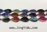 CAA4517 15.5 inches 18*25mm flat teardrop dragon veins agate beads