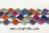 CAA4520 15.5 inches 18*18mm diamond dragon veins agate beads