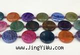 CAA4528 15.5 inches 25mm flat round dragon veins agate beads