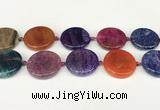 CAA4529 15.5 inches 30mm flat round dragon veins agate beads