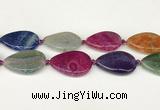 CAA4532 15.5 inches 25*35mm flat teardrop dragon veins agate beads