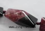 CAA454 15.5 inches 20*20*40mm pyramid agate druzy geode beads