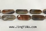 CAA4553 15.5 inches 22*42mm octagonal banded agate beads wholesale