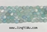 CAA4584 15.5 inches 10mm flat round banded agate beads wholesale