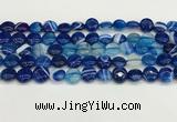 CAA4585 15.5 inches 10mm flat round banded agate beads wholesale