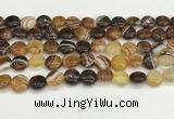 CAA4588 15.5 inches 12mm flat round banded agate beads wholesale