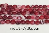 CAA4591 15.5 inches 12mm flat round banded agate beads wholesale