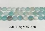 CAA4600 15.5 inches 14mm flat round banded agate beads wholesale