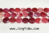 CAA4623 15.5 inches 20mm flat round banded agate beads wholesale