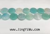 CAA4632 15.5 inches 25mm flat round banded agate beads wholesale