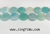 CAA4640 15.5 inches 30mm flat round banded agate beads wholesale