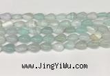 CAA4690 15.5 inches 10*14mm flat teardrop banded agate beads wholesale