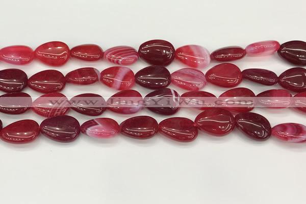 CAA4697 15.5 inches 12*16mm flat teardrop banded agate beads wholesale