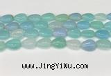 CAA4698 15.5 inches 12*16mm flat teardrop banded agate beads wholesale