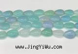 CAA4706 15.5 inches 13*18mm flat teardrop banded agate beads wholesale