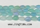 CAA4714 15.5 inches 15*20mm flat teardrop banded agate beads wholesale