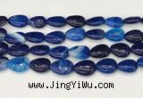 CAA4715 15.5 inches 15*20mm flat teardrop banded agate beads wholesale