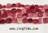 CAA4737 15.5 inches 12*12mm square banded agate beads wholesale