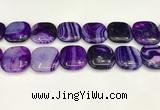 CAA4774 15.5 inches 25*25mm square banded agate beads wholesale