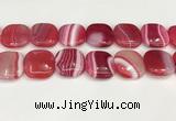 CAA4776 15.5 inches 25*25mm square banded agate beads wholesale