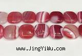 CAA4784 15.5 inches 30*30mm square banded agate beads wholesale