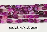 CAA4791 15.5 inches 10*14mm rectangle banded agate beads wholesale