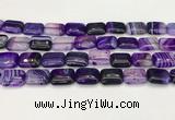 CAA4798 15.5 inches 12*16mm rectangle banded agate beads wholesale