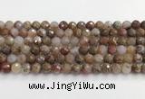 CAA5011 15.5 inches 8mm faceted round flower agate beads