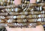 CAA5112 15.5 inches 8*25mm rice striped agate beads wholesale